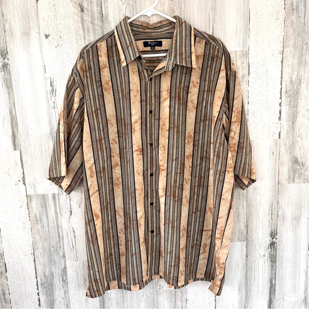 Bassiri Men’ Vintage Short Sleeve Button Down Shirt Size XXL Multi Color